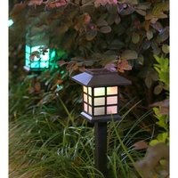 Set 2 Lampi Solare Led pentru Gradina, Flippy, Tip felinar, 38 cm, 8.6x8.6 cm, Buton On-Off, Alb cald, Negru/Alb