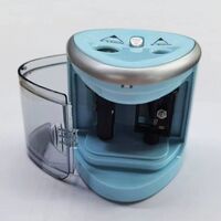 Ascutitoare Electrica cu 2 Gauri, Flippy, Gri, Baterii 4 x AA (neincluse), 7.5 x 7.5 x 7.5 cm, Albastru