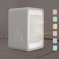 Mini Incalzitor pentru Birou, Vafy, Incalzire si Racire, 1000-1200W, cu Lumini, cu Maner, Lungime Cablu 1.5 m, 3 Trepte de Temperatura, 15.3x13.8x22.5 cm, Alb