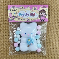 Jucarie Antistres Squishy, Flippy, cu Revenire Lenta, Squeeze Pretty Girl, Model Animalut, Ambalaj Transparent, Alb