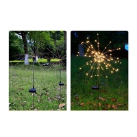 Lampa Solara, Flippy, Decor Gradina, Model Fireworks/Artificii, din Sarma de Cupru, 120 LED-uri, 55W, 90 cm, Alb Cald