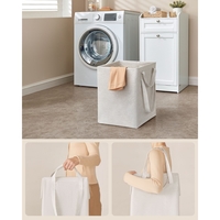 VASAGLE Dulap de baie cu cos de rufe integrat, sertar si blat cu margini ridicate, sac textil detasabil, 80x40x40 cm, alb