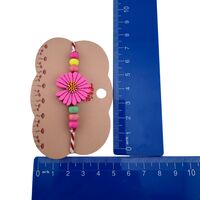 Martisor Bratara Multicolora pentru Copii, Jolie, din Lemn si Textil, Model Floare