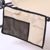 Sezlong pliabil 190x58x30 cm, cu spatar reglabil, perna si buzunar lateral, cadru metalic, crem