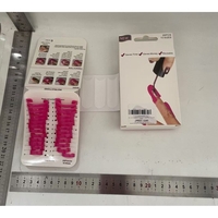 Set 26 buc Sabloane Reutilizabile pentru Oja, Flippy, pentru Manichiura Ingrijita, fara Depasire Margini, Protectie Cuticula, 10 Marimi, din Plastic, Roz
