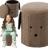 Taburet pentru copii, pliabil cu spatiu depozitare, 80kg, 28×34 cm, maro