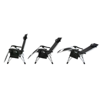Sezlong pliabil gravitate zero, 175x65 cm, cu masuta si buzunar organizator, 120 kg, negru