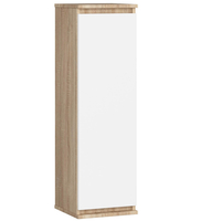 Dulap suspendat, cu usa si 3 rafturi interioare, PAL 16 mm, 30x30x99 cm, stejar sonoma si alb