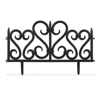 Set 4 panouri de gard decorativ gradina, flexibil, PVC, set 4 x 60x33 cm, negru