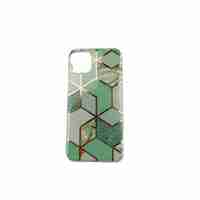 Husa protectie Vafy compatibila cu Apple iPhone 12 Pro Max Soft IMD TPU Marble Geometric Verde