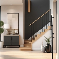 Cuier hol metalic 174 cm, design minimalist, negru