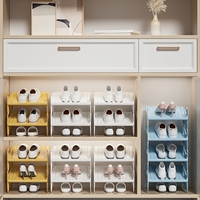 Suport pentru Pantofi, Flippy, cu Doua Straturi, Organizator, Antiderapant și Durabil, 26x24.8x16 cm, Albastru