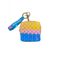 Jucarie antistres din silicon, Flippy, Pop It Now and Flip It, Portofel patrat, Galben/Albastru
