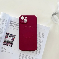 Husa protectie Vafy compatibila cu iPhone 11 (6.1), Liquid MagSafe, ring-shaped, magnetica, Visiniu