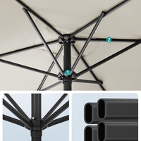 SONGMICS Umbrela de gradina cu manivela, 200x150 cm, UPF 50+, inclinare 30°, structura metalica, bej