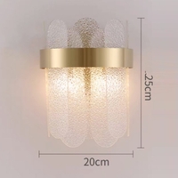 Lampa de Perete in Interior, Flippy, Lampa de Lux pentru Decor de Interior, Corp de Iluminat Tip aplica, din Inox Auriu si Cristal, Lumina Calda Rece Neutra, 25 x 20 cm, Ideal pentru Camere Mici si Medii, Auriu