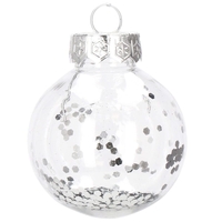 Set globuri de Craciun Inedit, 30 bucati, 6cm, transparente si argintiu