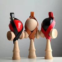 Husa pentru Kendama, Flippy, Husa de Depozitare pentru Kendama, din Piele Ecologica, Catarama cu Agatare pentru Transportare, Model Breloc 8, 12 x 6 cm, Maro deschis