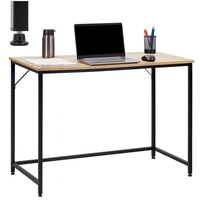 Birou cu blat MDF si cadru metalic, 100x50x76 cm, maro deschis
