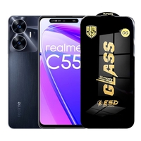 Folie de Protectie pentru Realme C55, Vafy, Sticla Securizata ESD, Margini Negre, Rezistenta la Zgirieturi, Antistatica, 0.35 mm, Transparenta