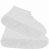 Husa Incaltaminte, Flippy, Impermeabila, Antiderapanta, din Latex, 13 x 13 x 2 cm, Marime L 41-47 cm, Alb