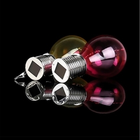Lampa Solara LED Decorativa sub forma de Bulb, pentru exterior, suspendata, IP65, Ultron Rosu, Flippy