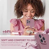 Husa protectie Vafy compatibila cu Apple iPhone 13 Pro Max Liquid Silicone Mov