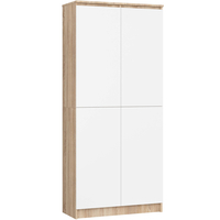 Dulap cu 8 etajere, PAL laminat 16 mm, 80x35x180 cm, stejar sonoma si alb