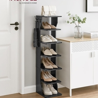 VASAGLE Raft de pantofi, pentru spatii inguste, 6 nivele, 30x26x110 cm, negru