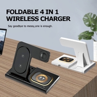 Incarcator Wireless 3 in 1 Fast Charger, Flippy, Compatibil cu Apple iPhone, iWatch, AirPods, New Design, 15W, 16.5 x 14 x 9.5 cm, Negru