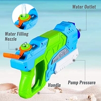 Pistol cu Apa pentru Copii, Rezervor, Pentru Piscina/Plaja, Flippy, 6ani+, Verde/Albastru, 550ML
