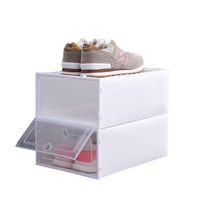 Cutie pentru Pantofi, Flippy, Tip Sertar, din Plastic, Stivuibila, Usa Frontala, 31 x 21.5 x 12.5 cm, Transparent