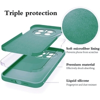 Husa de Protectie, Vafy, pentru Huawei Mate 50 Pro, Liquid Silicone, cu Microfibra pe Interior, Protectie Antisoc, Compatibil Incarcare Wireless, Verde
