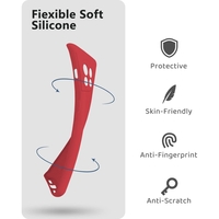 Husa de Protectie, Vafy, pentru OnePlus 11 5G, Liquid Silicone, cu Microfibra pe Interior, Protectie Antisoc, Compatibil Incarcare Wireless, Rosu