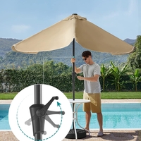SONGMICS Umbrela de gradina cu manivela, 200x150 cm, UPF 50+, inclinare 30°, structura metalica, maro taupe