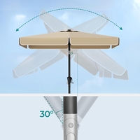 SONGMICS Umbrela de gradina cu manivela, 200x150 cm, UPF 50+, inclinare 30°, structura metalica, maro taupe