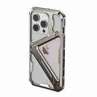 Husa de Protectie Armor Metal Compatibila cu iPhone 15 Pro, Vafy, Antizgariere, Antisoc, Protectie Supraincalzire, Gri Metalizat