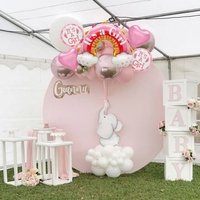 Baloane decorative tematica BABY SHOWER, Vafy, ITS A GIRL, pentru gender reveal, botez, set din 5 bucati, 66 x 91 cm, Roz