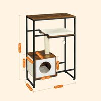 FEANDREA Mobilier 2 in 1 pentru pentru pisici cu ascunzatoare, 74x34x114cm, maro vintage