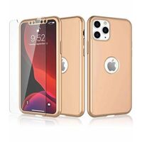 Husa de protectie Vafy compatibila cu Apple iPhone 13 Mini, Full Cover 360, Auriu + Folie de protectie