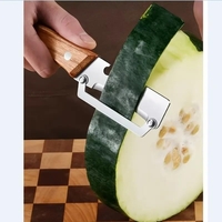 Curatator de Fructe/Legume, Vafy, 2in1, Desfacator de Sticle, Multifunctional, Maner de Lemn, Maro