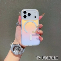 Husa Telefon, Vafy, Compatibila iPhone 17 Pro Max, Model Cameleon, Magsafe, Schimbare Gradient de Culoare din Unghiuri Diferite, Multicolor