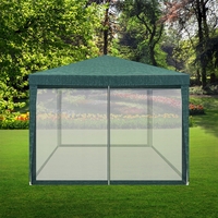 Pavilion cu plasa anti-insecte si fermoar, patrat, 3x3m, Verde
