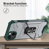 Husa de protectie Vafy compatibila cu Apple iPhone 13 Acrylic Armor cu suport Verde Inchis