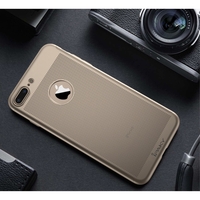 Husa de Protectie, Flippy, pentru Apple iPhone 7, Full Cover 360 Air cu Gauri si Folie de Protectie, Plastic, Auriu