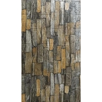 Set 10 Placi de Tapet, Vafy, Autoadezive, 70 x 77 cm, 2.5 mm Grosime, Suprafata Acoperita 5.3 mp, din PVC, Model Caramida, Galben