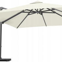 Suport baza umbrela 50x50x8 cm, set 4 elemente umplere cu apa sau nisip, manere metalice, plastic rezistent, negru
