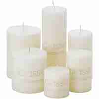 Lumanare Decorativa, Flippy, din Parafina, Cilindrica, Fara Fum si Fara Parfum, 7 x 15 cm, 500 g, Ardere 72h, Ivory Alb
