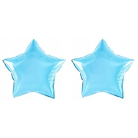 Balon din Folie Metalizata, Flippy, Figurina Stea, Model Simplu, Tematica Aniversare, 40 cm, Ambalaj Individual, Pai Inclus, Umflare cu Aer sau Heliu, Bleu