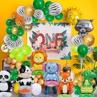 Balon din Folie Metalizata, Vafy, Mini Figurine Animalute, Model Leu, Tematica Aniversare, 39x58 cm, Ambalaj Individual, Pai Inclus, Umflare cu Aer sau Heliu, Multicolor